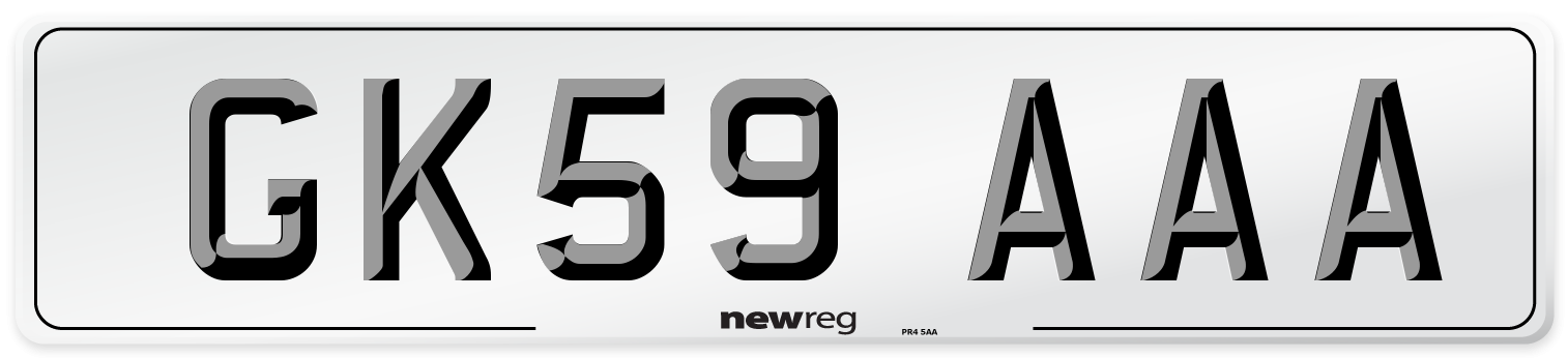 GK59 AAA Number Plate from New Reg